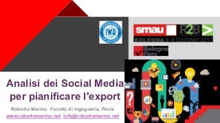 Analisi Social Media per fare Export