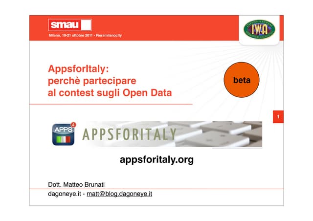Appsforitaly - Perchè partecipare al contest sui dati pubblici e gli Open Data