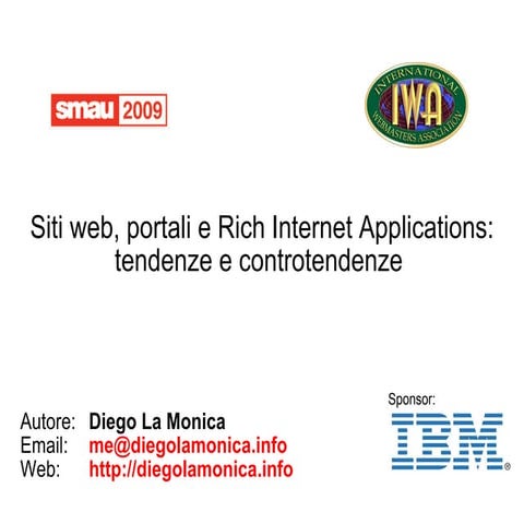 Siti web, portali e Rich Internet Applications: tendenze e controtendenze