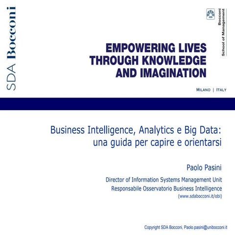 Smau Napoli 2014 Paolo Pasini - Big Data