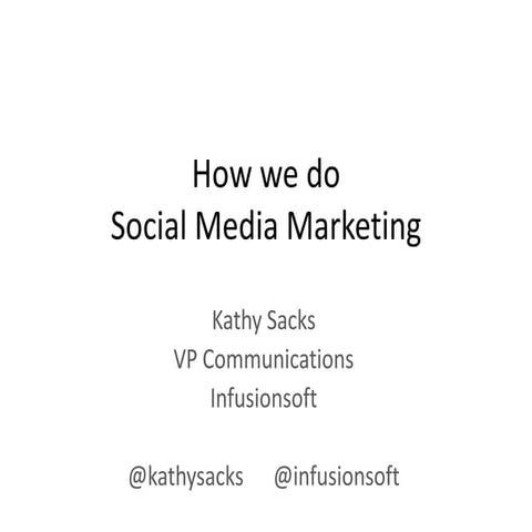 How Infusionsoft Does Social Media Marketing