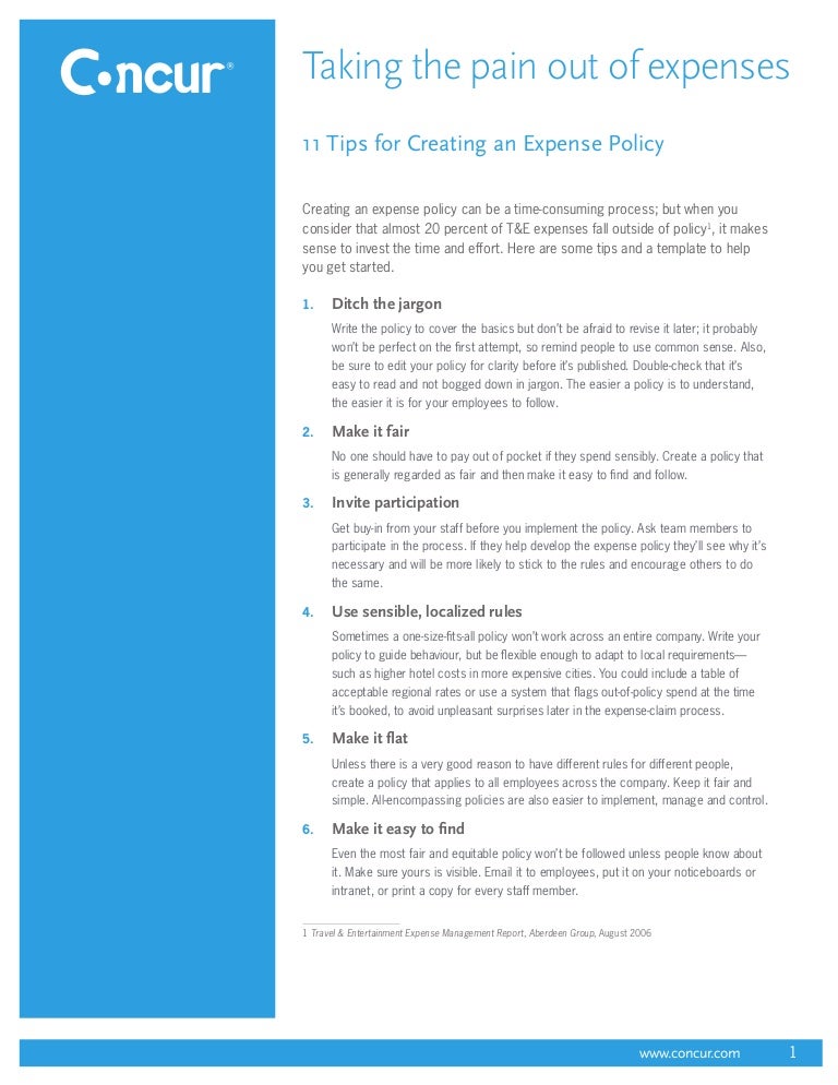 smb expenses policy