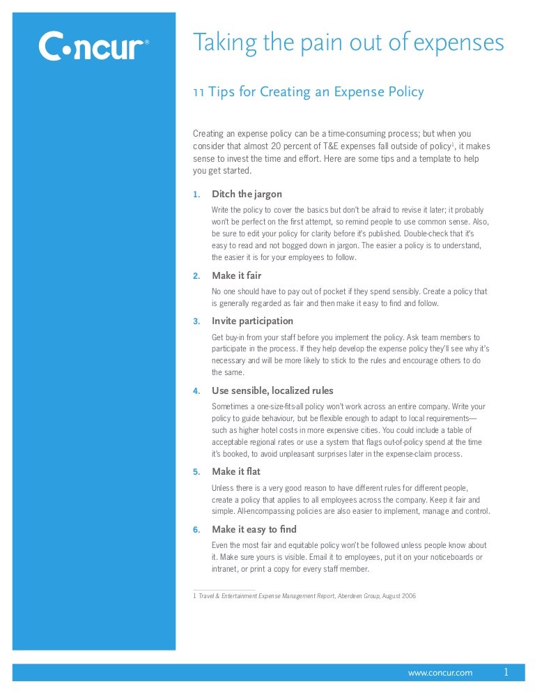 Travel And Entertainment Policy Template from cdn.slidesharecdn.com