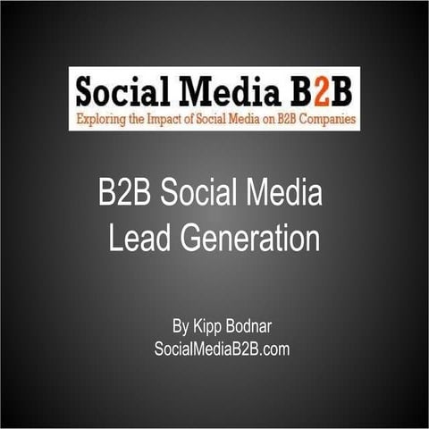 B2B Lead Genration Using Social Media