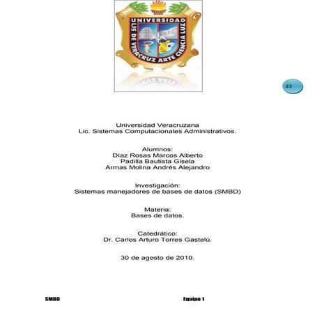 Sistemas Manejadores de Bases de Datos