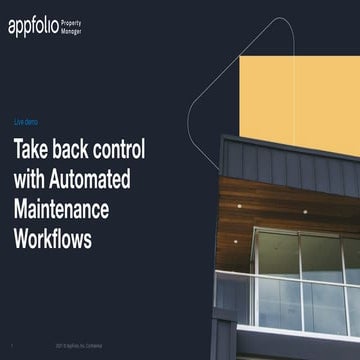 Take back control with Automated Maintenance Workflows