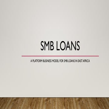 Small and Medium Business Loans In Africa