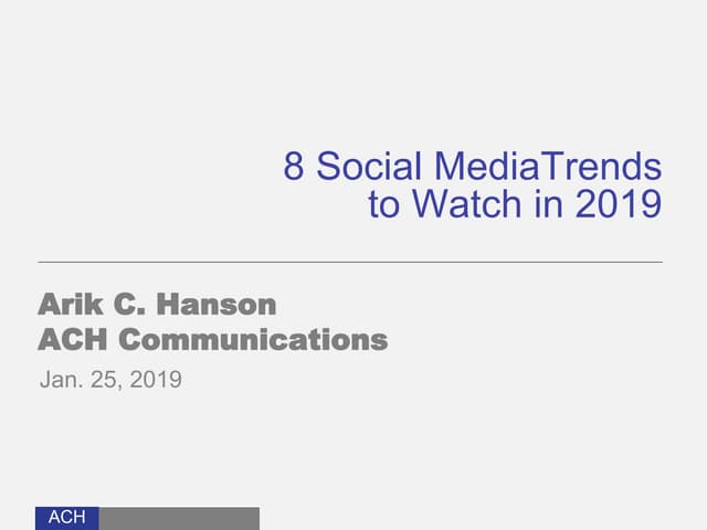 8 Social Media Trends to Watch in 2019