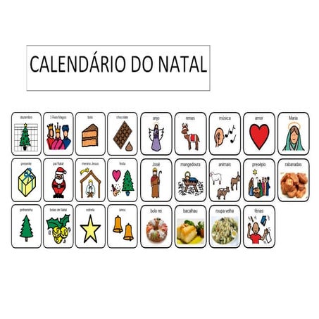 Símbolos calendário natal