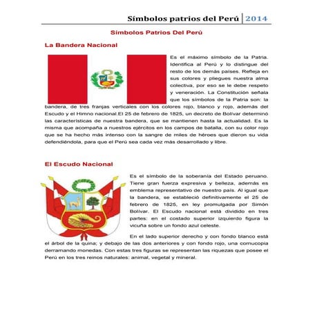 Símbolos patrios del perú | DOCX