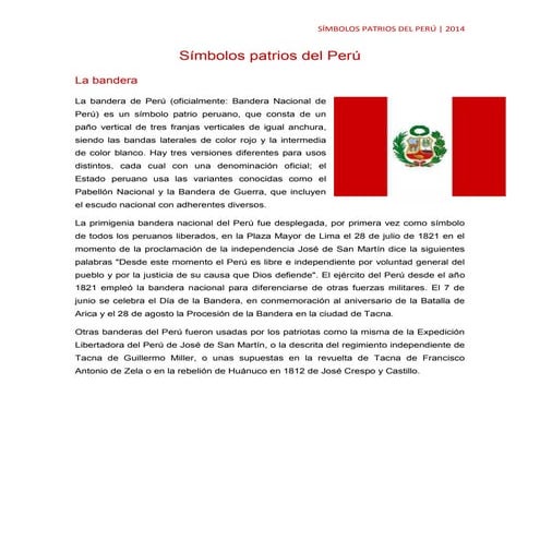 SIMBOLOS PATRIOS DEL PERÚ | DOCX