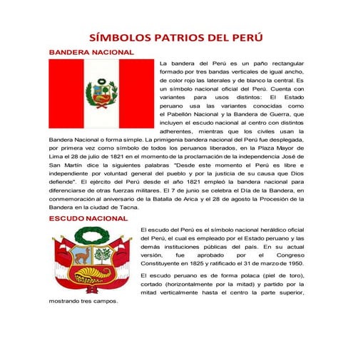 Presentacion de los simbolos patrios del peru | PDF