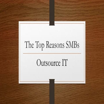 Why SMBs Outsource IT to MSPs