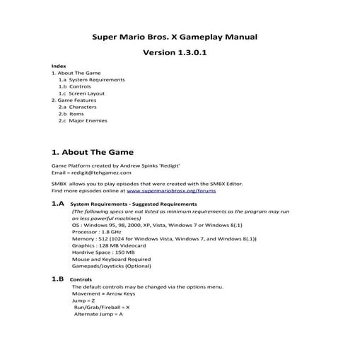 Smbx gameplay manual