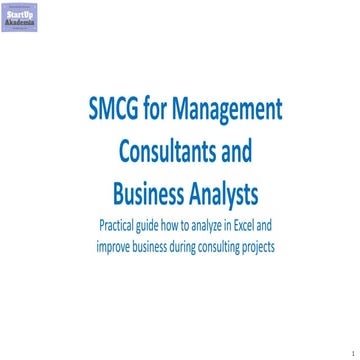 SMCG for Management Consultants and Business Analysts