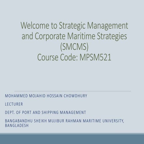 Introduction to Strategic Management
