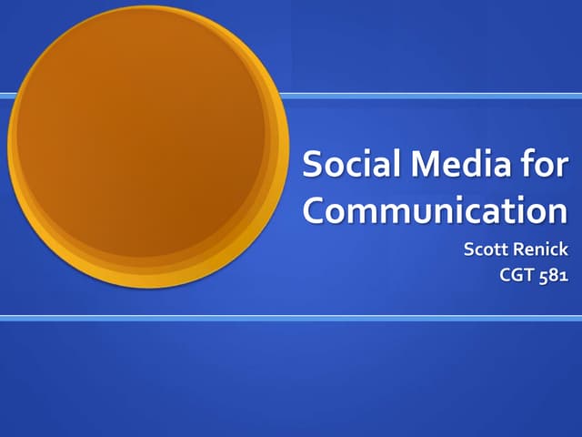 Social Media For Communication