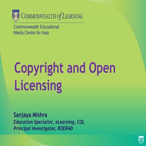 Copyright and Open Licensing