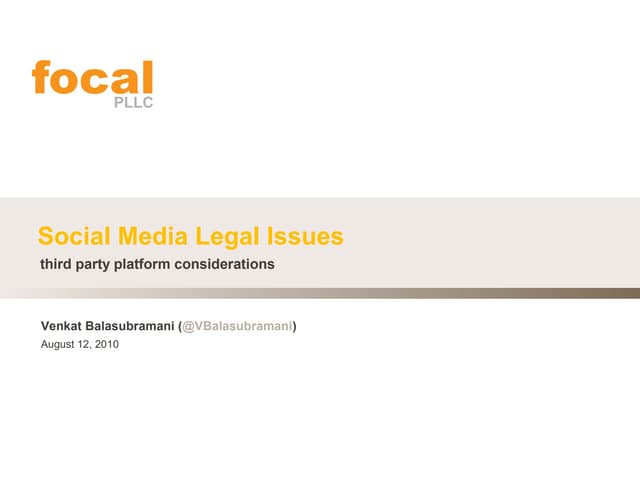  3rd party platform -  legal issues 