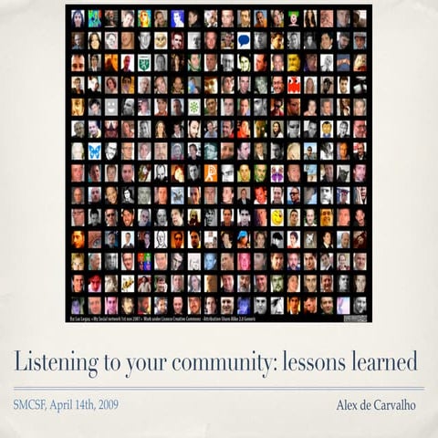 Listening to your community: lessons learned