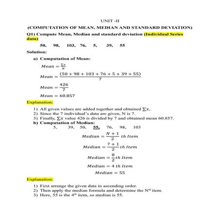 Statistics notes ,it includes mean to index numbers | DOCX