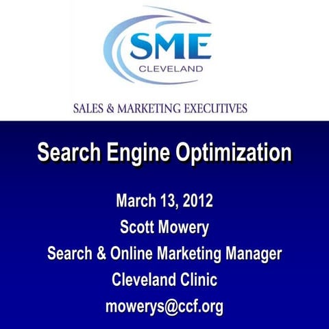 SME Cleveland SEO Workshop March 2012