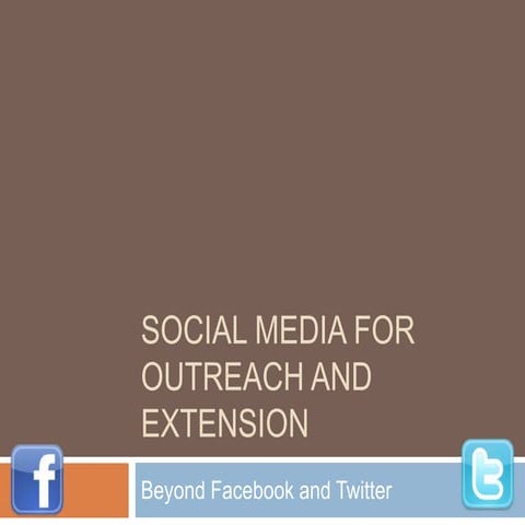 Social Media II Extension and Outreach
