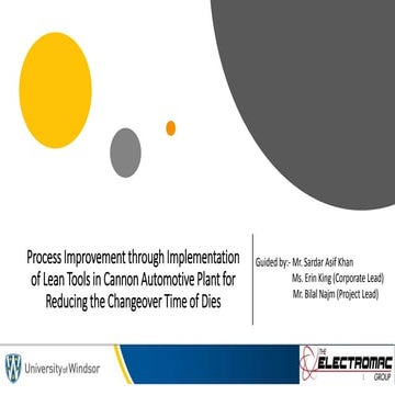 Smed implementation on manufacturing stamping line
