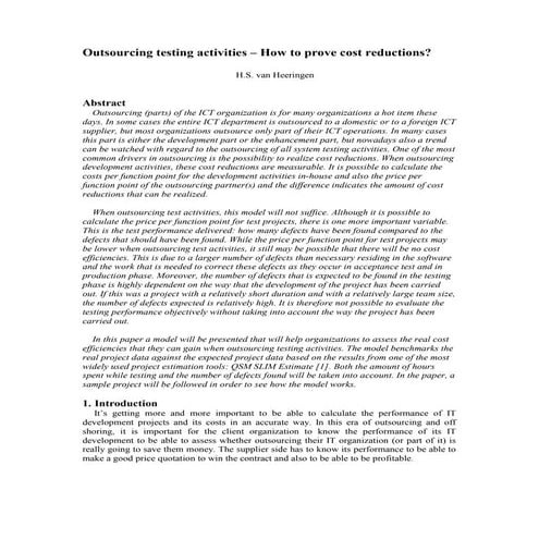 Smef2008 Van Heeringen   Outsourcing Testing Activities – How To Prove Cost R...