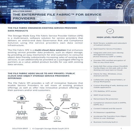 The Enterprise File Fabric for Service Providers | Solution Brief