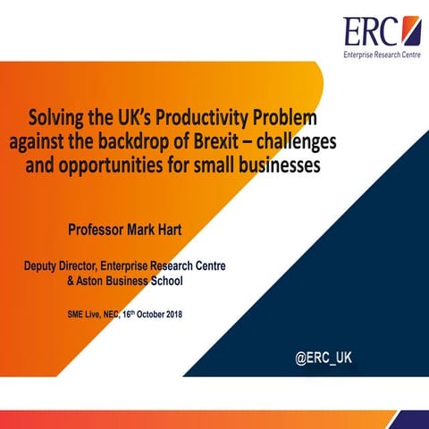 Solving the UK's Productivity Problem against the backdrop of Brexit - challe...