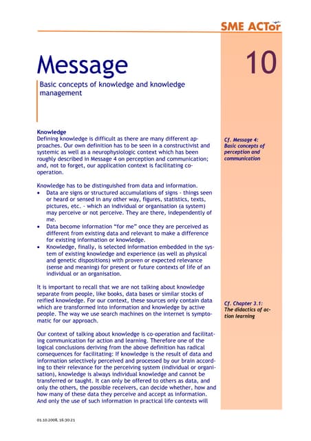 Medsage 10 Knowledge management