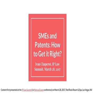 SMEs and patents presentation
