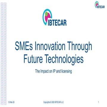 SMEs innovation through future technologies