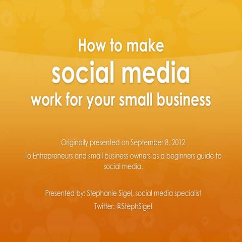 Social Media for Small Business