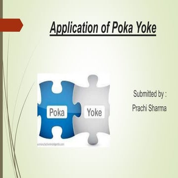 Poka Yoke in Manufacturing 