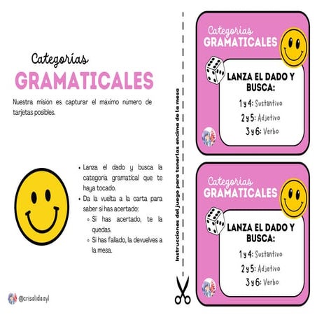 SMILE - Juego de tarjetas autocorregibles - Categorías gramaticales.pdf