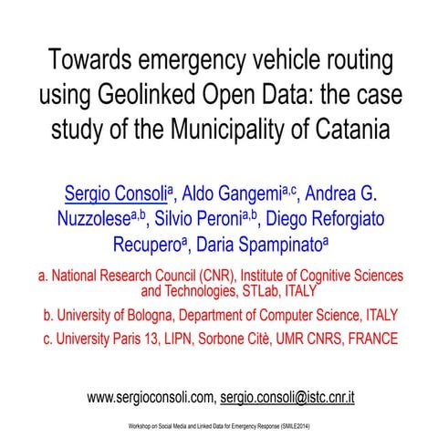 Towards emergency vehicle routing using Geolinked Open Data: the case study o...