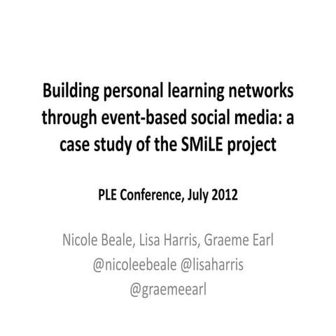 Social Media in Live Events ppt #PLEconf conference 120712