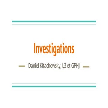 Séminaire investigations valence by daniel k