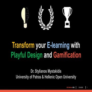 Transform your E-learning with Playful Design and Gamification