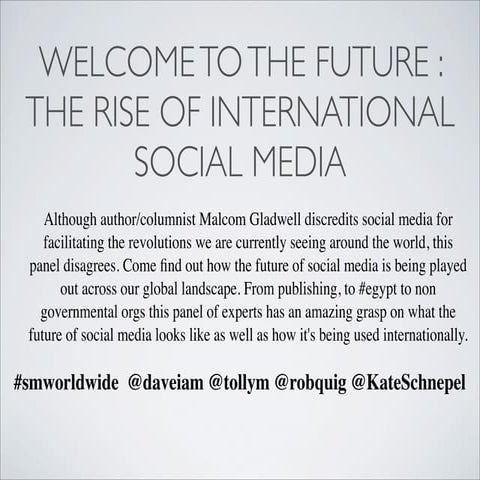 Welcome to the Future : The Rise of International Social Media