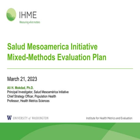 Salud Mesoamerica Initiative: Mixed-Methods Evaluation Plan