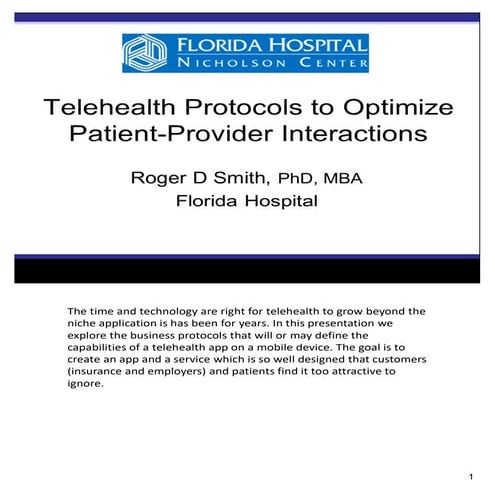 Telehealth Protocols to Create Competitive Advantage