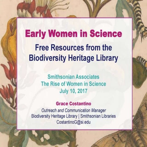 Early Women in Science: Free Resources from the Biodiversity Heritage Library