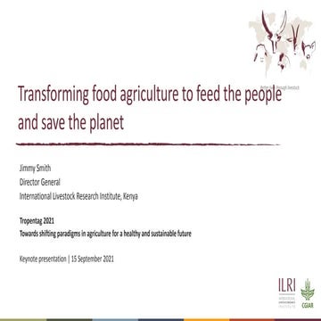 Transforming food agriculture to feed the people and save the planet