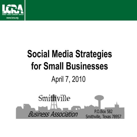 Social Media Strategies for Small Businesses | PPTX