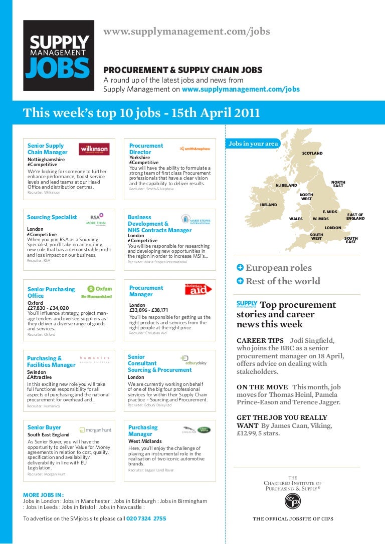 Top 10 supply chain jobs 15 April 2011