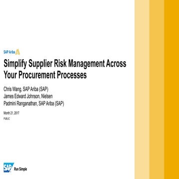 Simplify Supplier Risk Management Across Your Procurement Processes