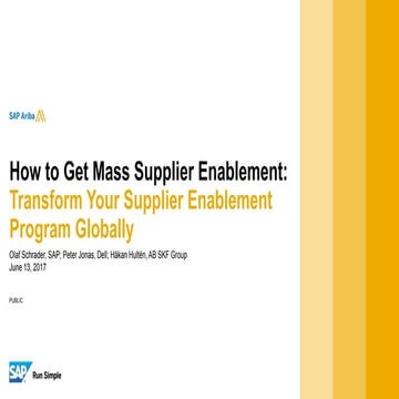 How to Get Mass Supplier Enablement: Transform Your Supplier Enablement Progr...